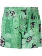 Osklen - Floral Print Shorts - Men - Silk - 40, Green, Silk
