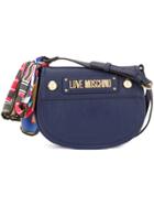 Love Moschino Cross Body Bag With Scarf - Blue