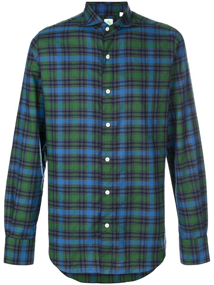 Finamore 1925 Napoli Checked Shirt - Blue