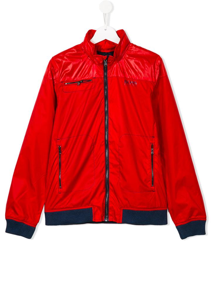 Boss Kids Logo Print Windbreaker Jacket, Boy's, Size: 16 Yrs, Red