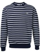 Lacoste - Crew Neck Striped Sweatshirt - Men - Cotton - 6, Blue, Cotton