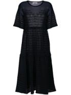 Sonia Rykiel Ruffle Trim Striped Dress - Blue