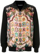 Dolce & Gabbana Crest Print Zipped Jacket - Black