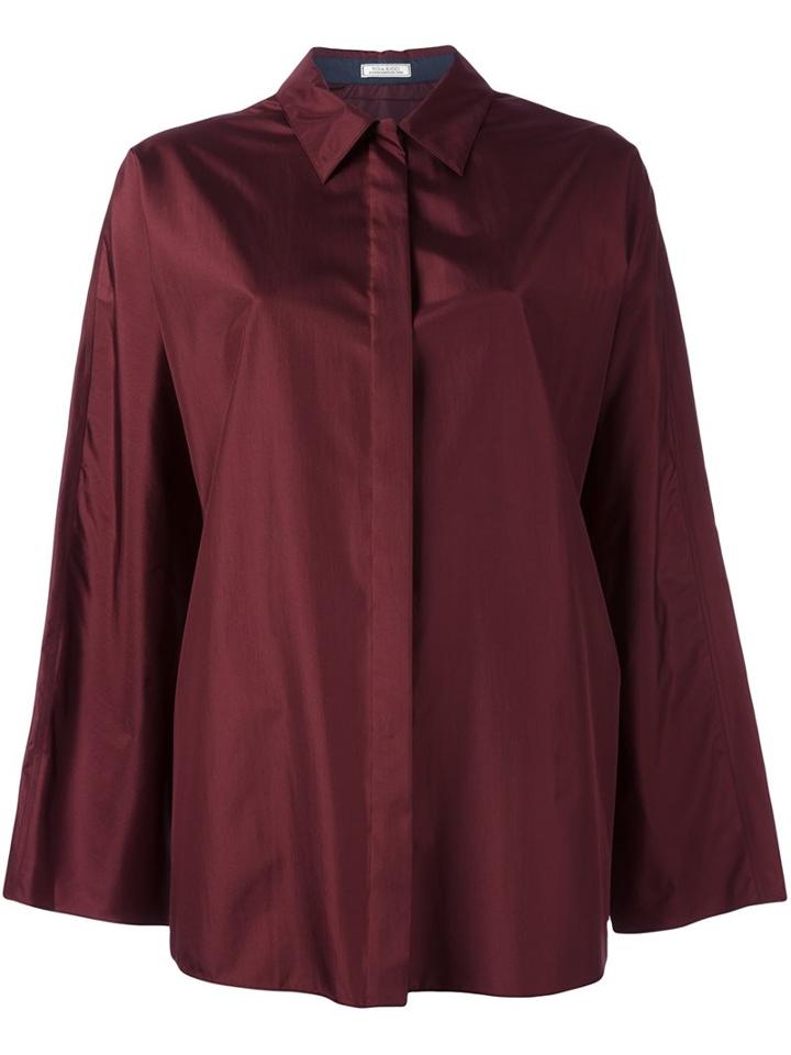 Nina Ricci Oversized Shirt, Women's, Size: 34, Red, Silk
