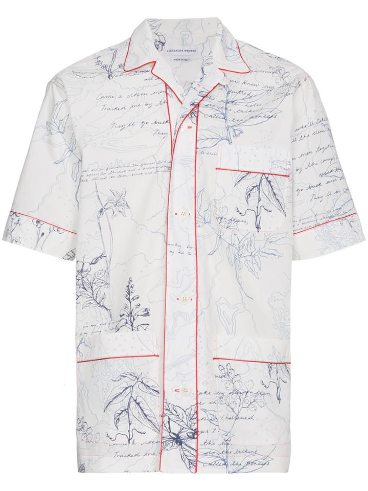 Alexander Mcqueen Explorer Print Short Sleeve Shirt - White