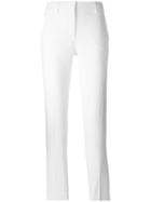 Emilio Pucci Cropped Trousers, Women's, Size: 44, White, Viscose/spandex/elastane/silk