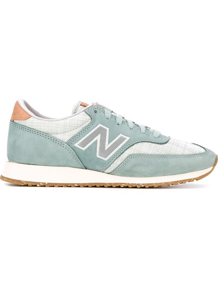 New Balance Panelled Sneakers, Women's, Size: 6.5, Blue, Rubber/nylon/suede