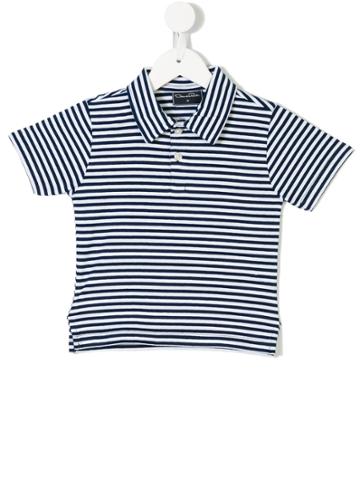 Oscar De La Renta Kids Double Stripe Pique Polo - Blue