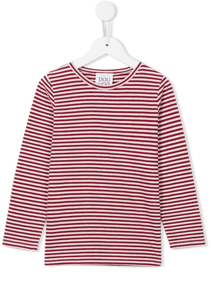 Douuod Kids Striped Longsleeved T-shirt, Girl's, Size: 8 Yrs, Red