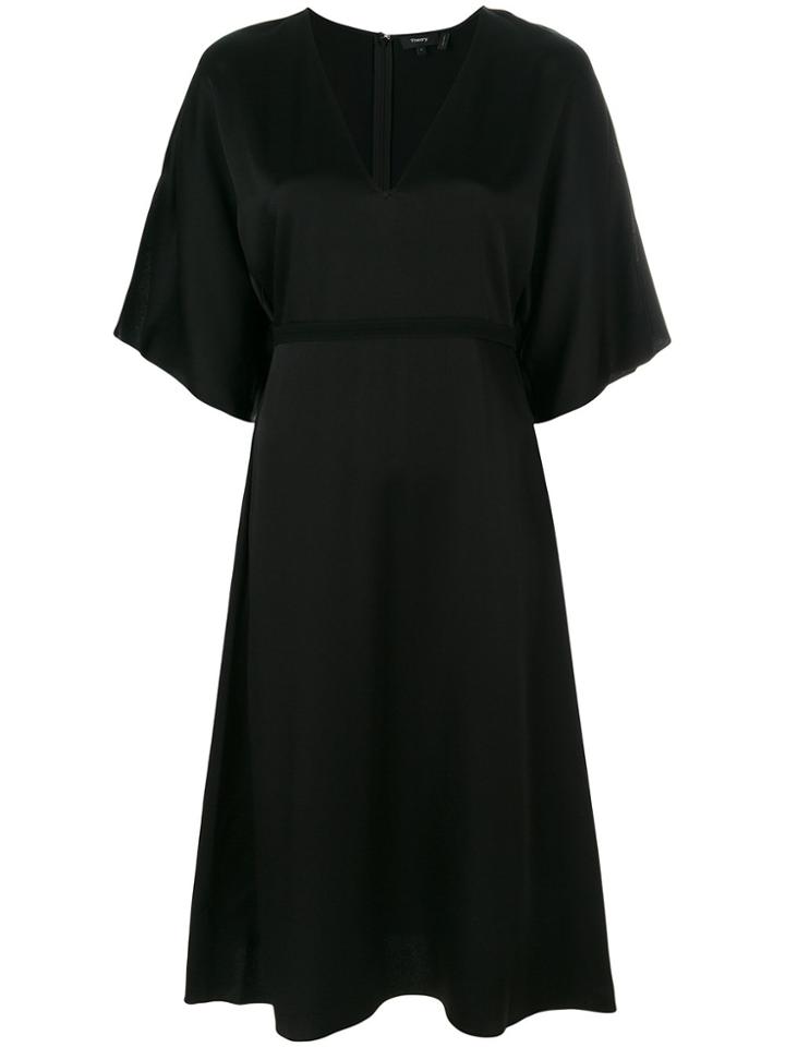 Theory Kensington V-neck Dress - Black