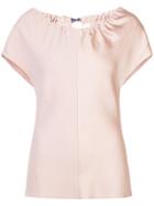 Dvf Diane Von Furstenberg Ruched Neck Top - Pink & Purple