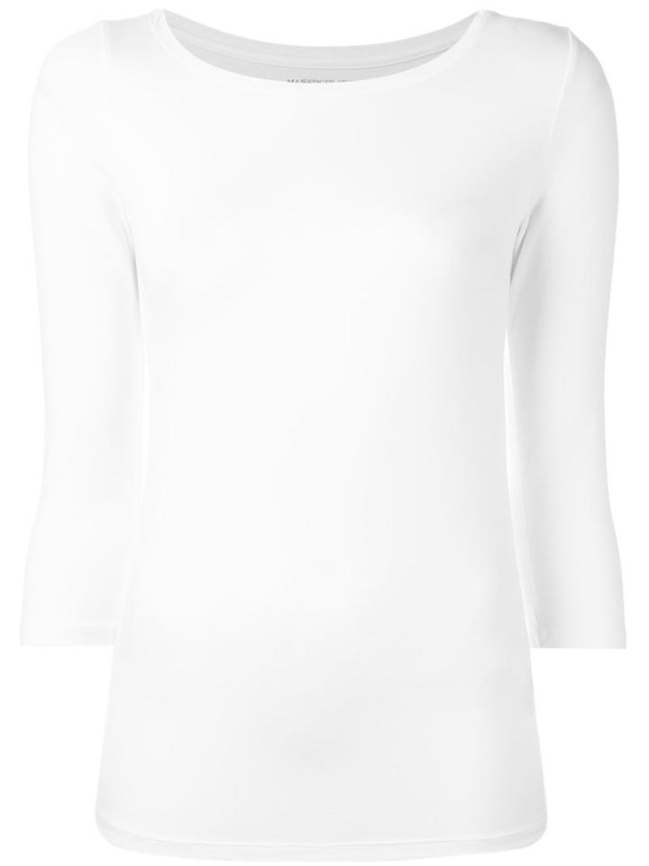 Majestic Filatures Boat Neck Top, Women's, Size: I, White, Spandex/elastane/viscose