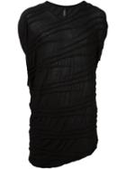 Tom Rebl Sleeveless Draped T-shirt, Men's, Size: Small, Black, Cotton