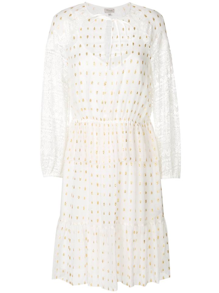 Temperley London Lace Sleeves Dress - White