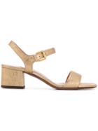 L'autre Chose Chunky Heel Sandals - Gold