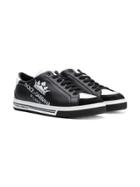 Dolce & Gabbana Kids Teen Crown Print Sneakers - Black