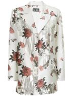 Dalood Floral Print Blazer - White