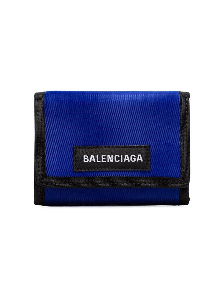 Balenciaga Blue And Black Explorer Wallet