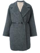 No21 Belted Coat, Women's, Size: 42, Grey, Cotton/polyamide/polyester/alpaca
