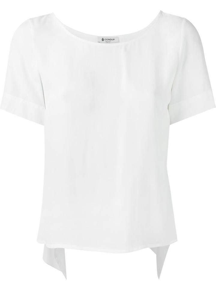 Dondup Scoop Neck T-shirt, Women's, Size: 40, White, Silk/viscose