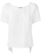 Dondup Scoop Neck T-shirt, Women's, Size: 40, White, Silk/viscose