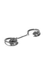 Diane Kordas 18kt Black Gold Double Diamond Feather Ring - Grey