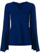 Stella Mccartney Slit Sleeve Knitted Top - Blue