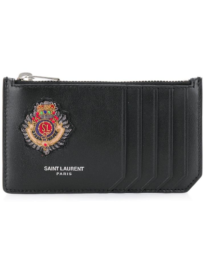 Saint Laurent Fragments Logo Badge Cardholder - Black