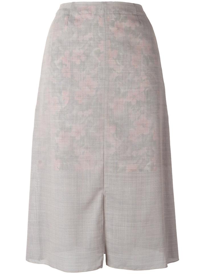 Julien David - Slit Skirt - Women - Cotton/polyester/wool - S, Grey, Cotton/polyester/wool