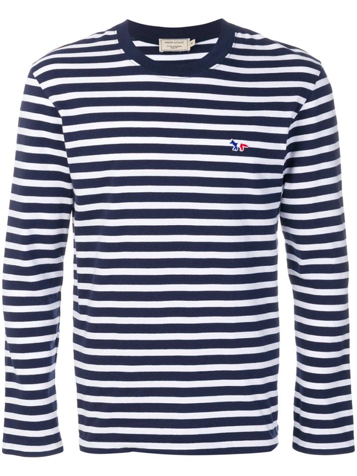 Maison Kitsuné Striped Long-sleeve T-shirt - Blue