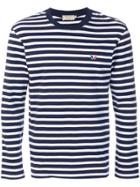 Maison Kitsuné Striped Long-sleeve T-shirt - Blue