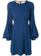 Chloé - Baloon Sleeve Dress - Women - Silk/acetate/viscose - 40, Blue, Silk/acetate/viscose
