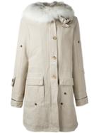 Ermanno Scervino Fox Fur Collar Midi Parka