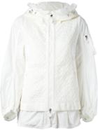 Moncler Floral Crochet Puffer Jacket, Women's, Size: 0, White, Feather Down/polyamide/cotton