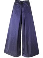 Daniela Gregis Tie Fastening Wide Leg Palazzo Trousers, Women's, Pink/purple, Silk