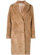 Blanca Eco Fur Overcoat - Brown