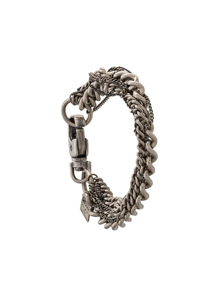 Goti Chunky Multi-chain Bracelet - Silver