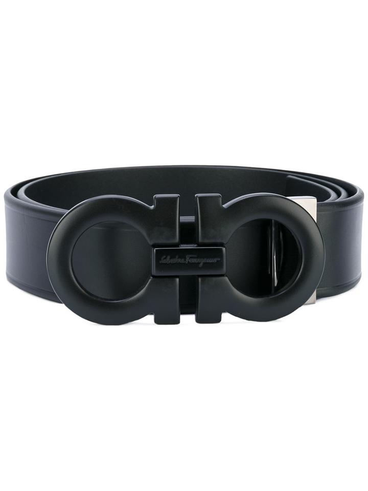 Salvatore Ferragamo - Double Gancio Buckle Belt - Men - Leather - 115, Black, Leather