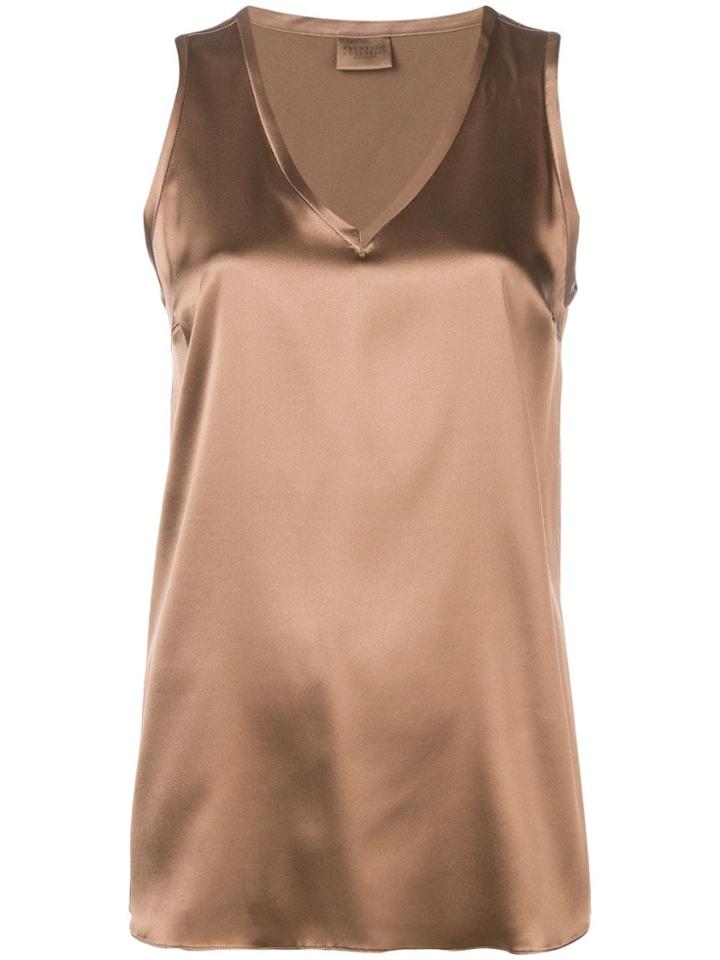Brunello Cucinelli V-neck Tank Top - Brown