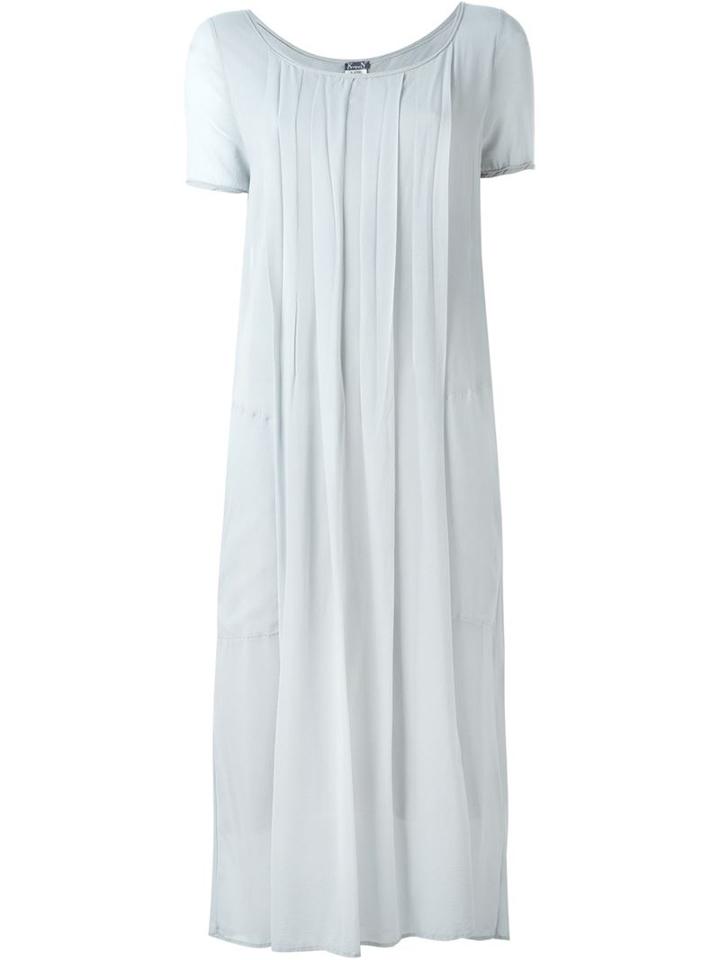 Kristensen Du Nord Chest Pleated Mid-length Dress, Women's, Size: 3, Grey, Cotton/silk/spandex/elastane