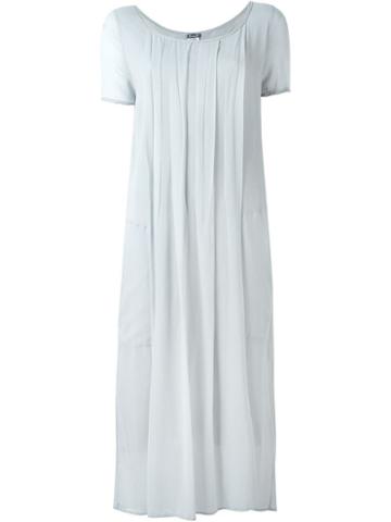 Kristensen Du Nord Chest Pleated Mid-length Dress, Women's, Size: 3, Grey, Cotton/silk/spandex/elastane