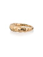 All Blues Yellow Gold Curved Fat Snake Ring - Metallic