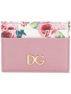 Dolce & Gabbana Rose Printed Card Holder - Pink & Purple