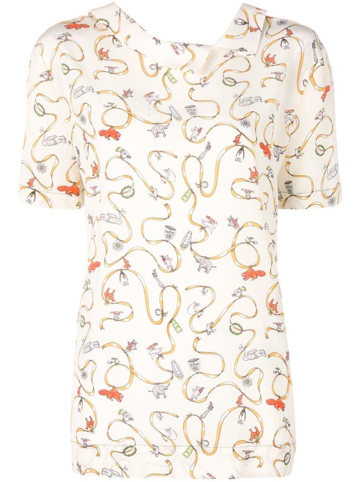 Marni Embroidered Short-sleeve Top - Nude & Neutrals