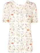 Marni Embroidered Short-sleeve Top - Nude & Neutrals