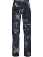 Alexander Mcqueen Floral Printed Slim Jeans - Blue