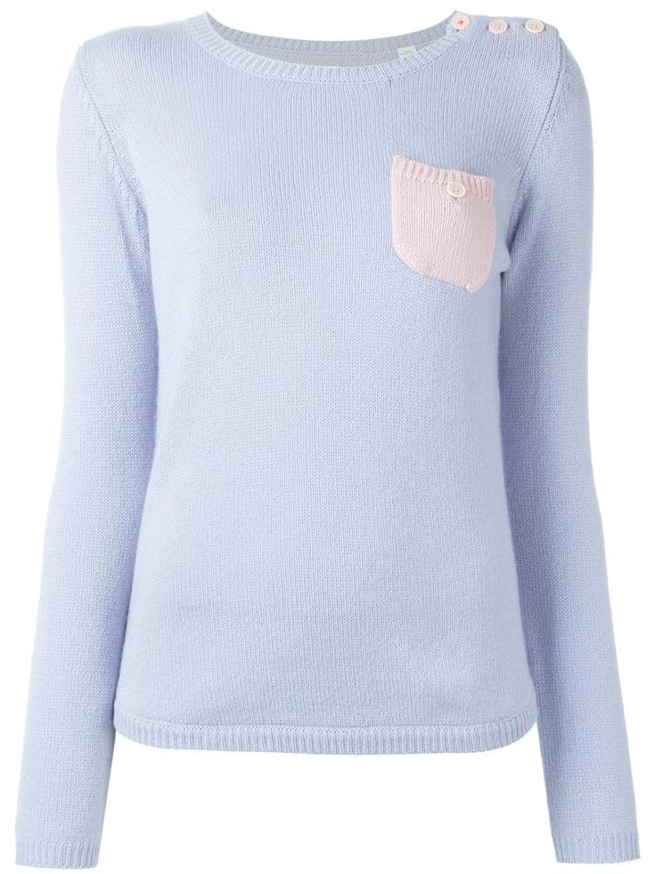 Chinti And Parker One Pocket Jumper, Women's, Size: Small, Blue, Cashmere