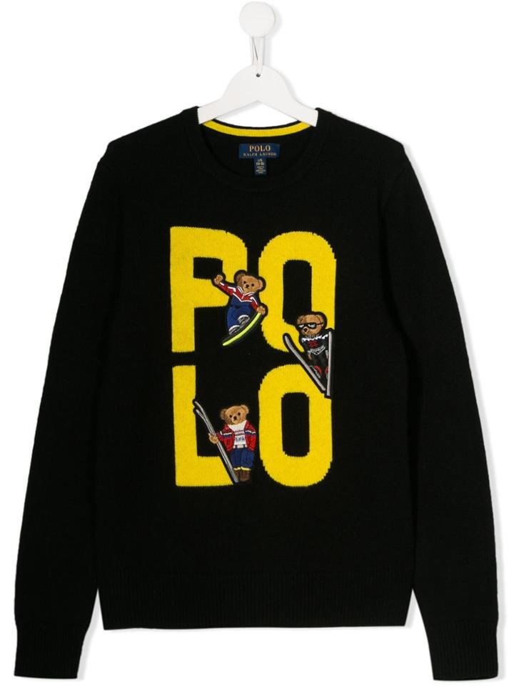 Ralph Lauren Kids Teen Skate Bear Logo Jumper - Black