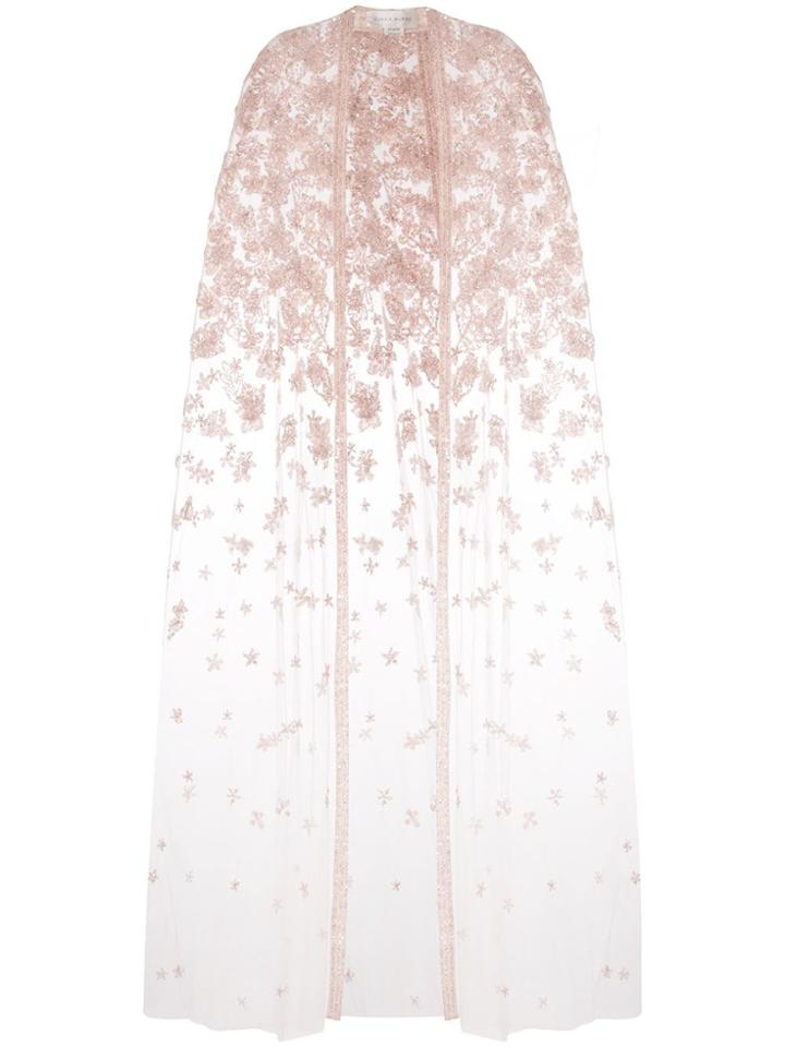 Zuhair Murad Embellished Floor Length Cape - Pink