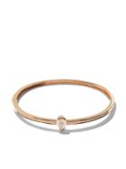 As29 18kt Rose Gold Calvet Pear Illusion Pave Diamond Bangle